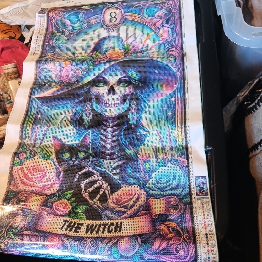 Tarot Card Witch and Cat Diamond Art Painting 40x70